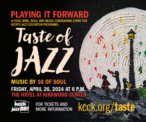 <p>Join KCCK in collaboration with Kirkwood’s Culinary Arts and Hospitality Arts Departments for an evening of food, wine, beer and music to benefit KCCK’s Jazz Education Programs.<br />
Music by 10 of Soul and the Kirkwood Jazz Combo</p>