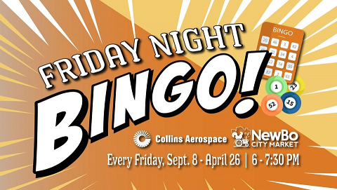 <p>Come and join us at NewBo City Market for Friday Night Bingo, one of our premier Fall/Winter weekly events that’s free to attend! Mark your calendars from September 8th, 2023, to April 26th, 2024, and join us every Friday from 6-7:30pm.</p>