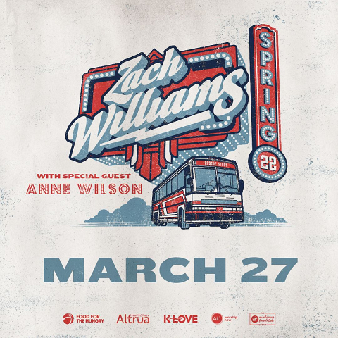 <p>Join Zach Williams and special guest Anne Wilson for a night of music and ministry that will fill your heart and have you singing along all night long!</p>