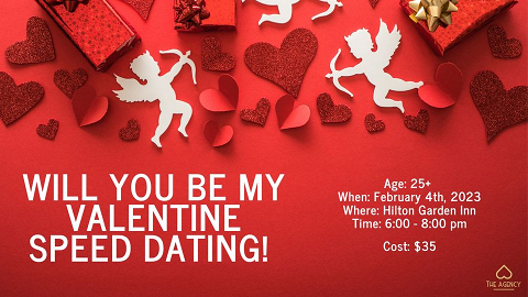 <p>Held at the Hilton Garden Inn, come in your Valentine’s best, grab a drink, and get ready for your mini-dates!</p>